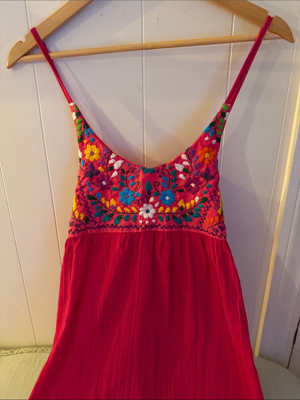 Pink Embroidered Floral Maxi Dress